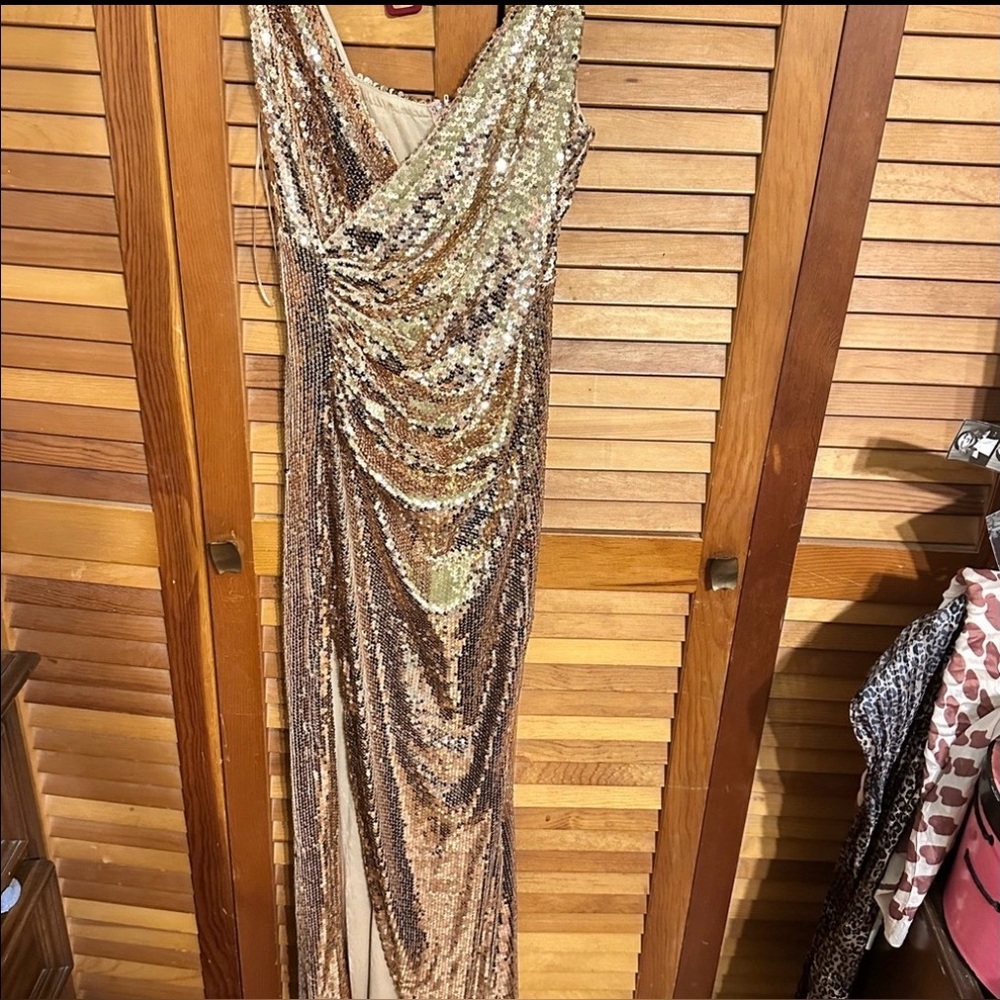 Fashion Nova Gold Sequin Dress
